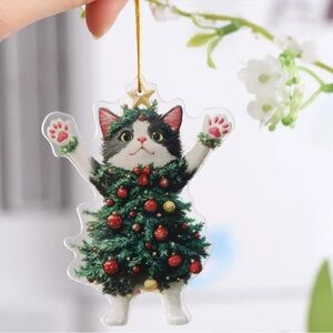 NWT Tuxedo Cat Acrylic Ornament - Double Sided